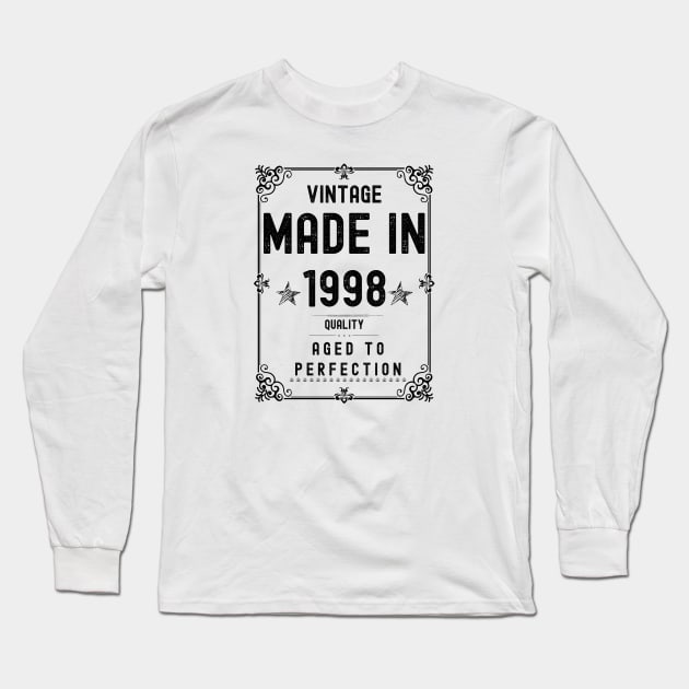 Vintage Made in 1998 Quality Aged to Perfection Long Sleeve T-Shirt by Xtian Dela ✅